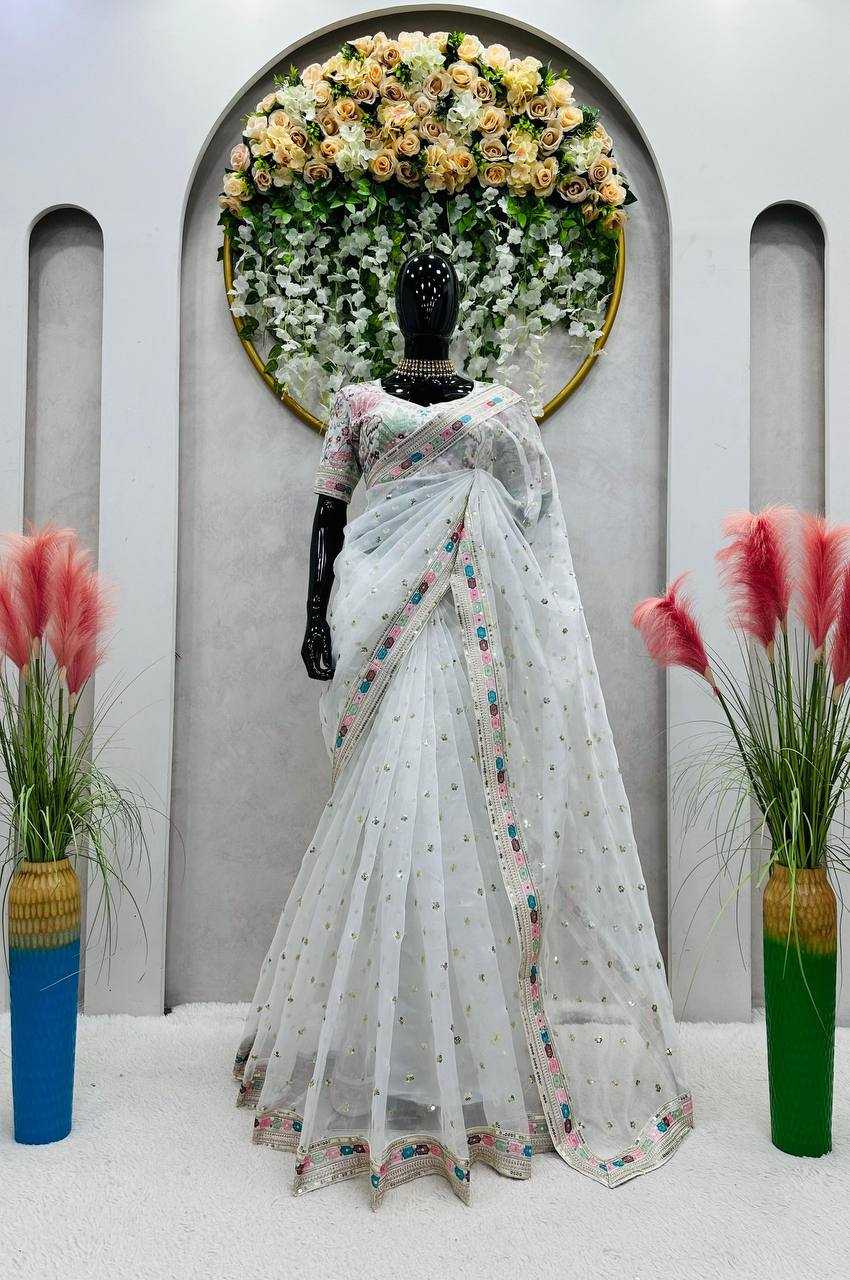 YNF ORGANZA SILK RIN133 481 WHOLESALE SAREES MANUFACTURER